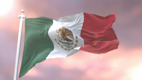 Flag of Mexico at Sunset Motion Graphics VideoHive